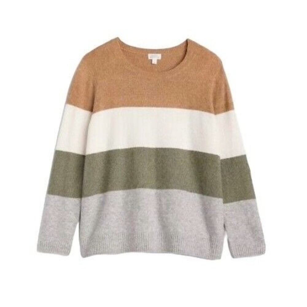 Market & Spruce Chloe Crew Neck Sweater Plus Sizes 2X 3X Colorblock WGS10507